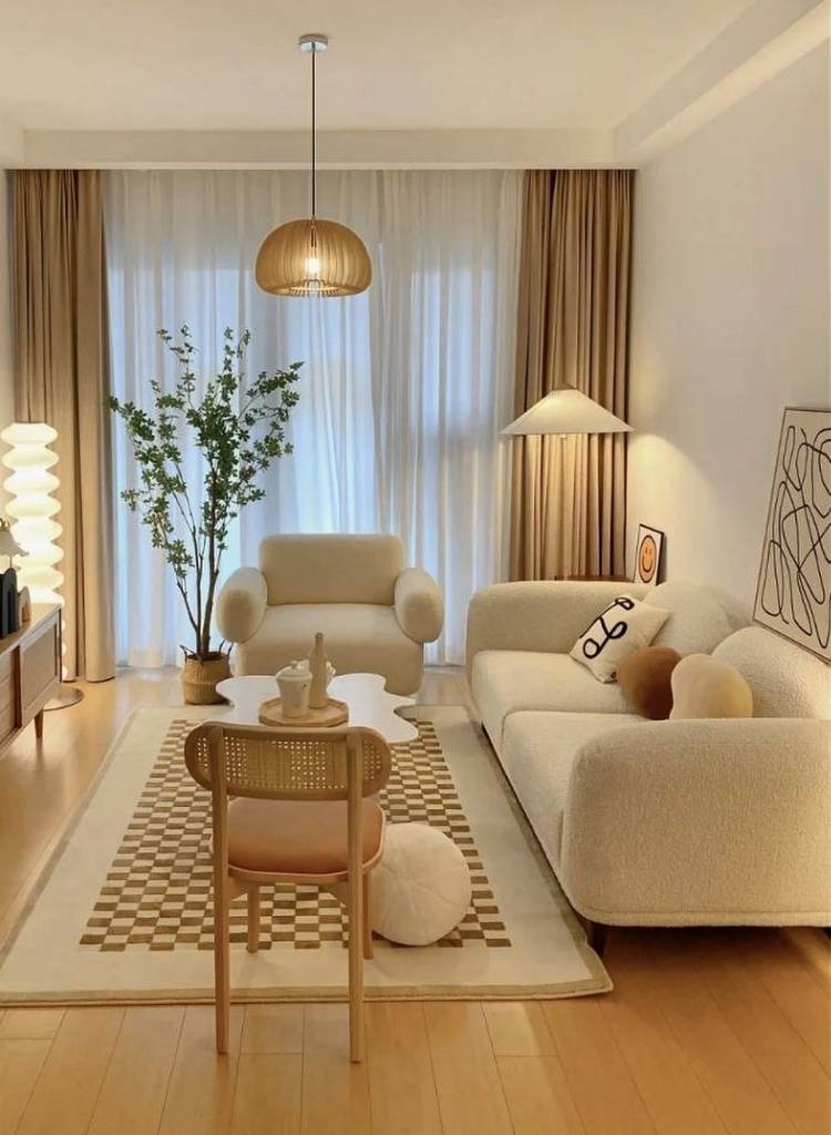 Warm Minimal Living Room Style