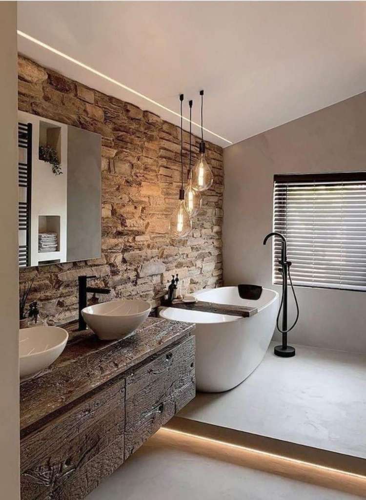 Warm Stone Bathroom