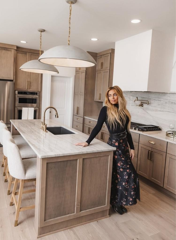 Wood Kitchen with Soft Modern Lighting