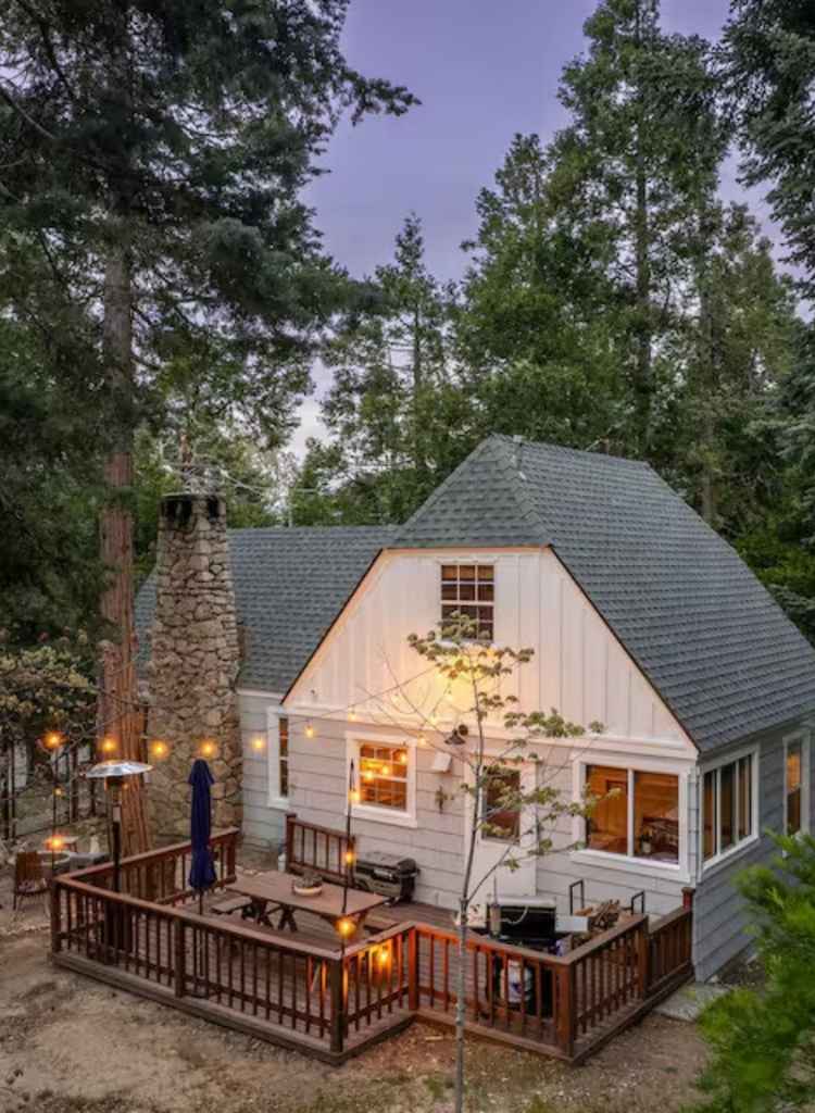 Forest Deck Winter Cabin