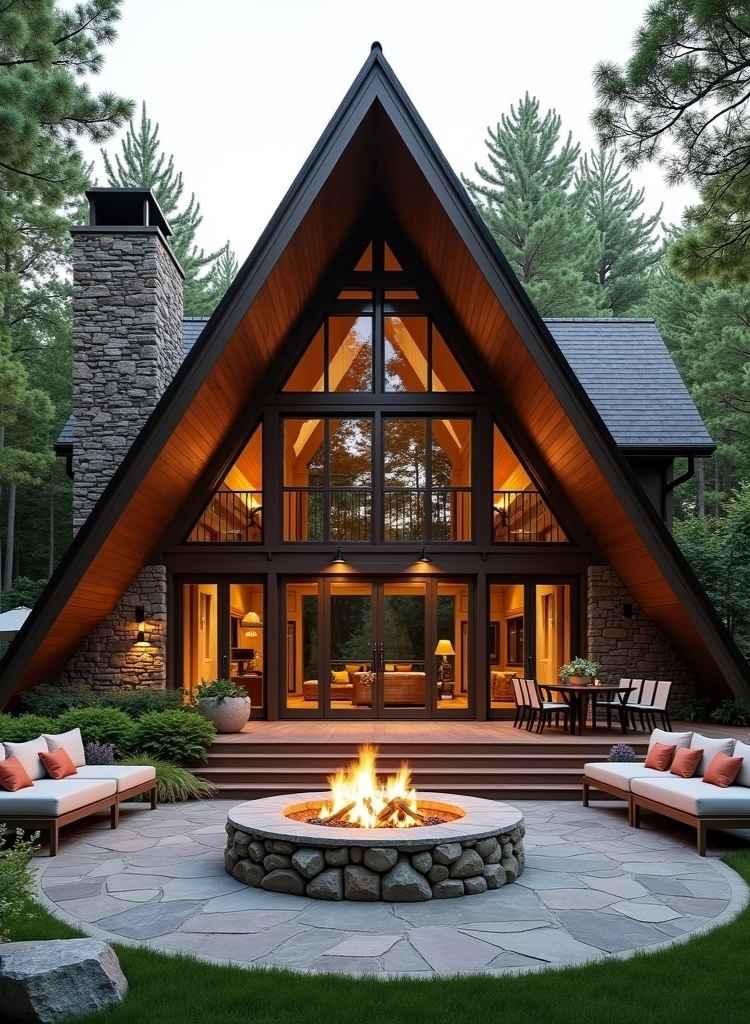 Frame Forest Cabin with Fire Pit Lounge
