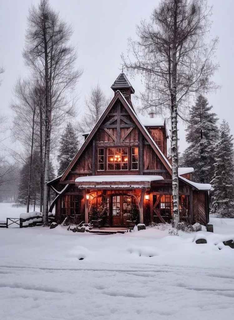 Stone and Timber Winter Cottage