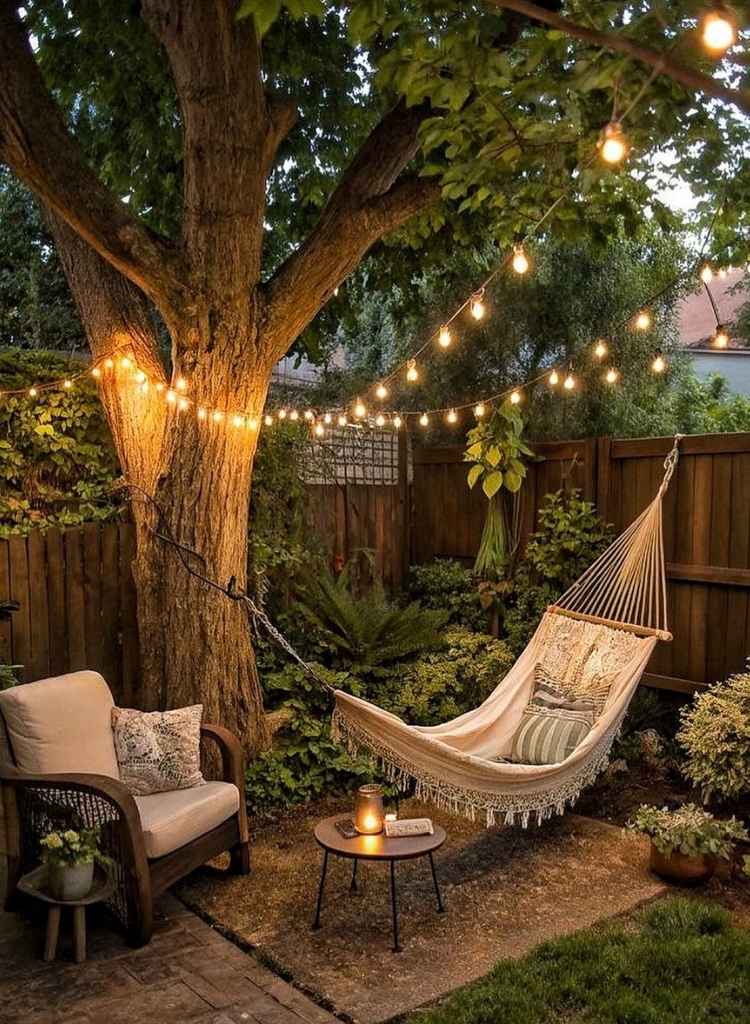 Backyard Tree Hammock Nook