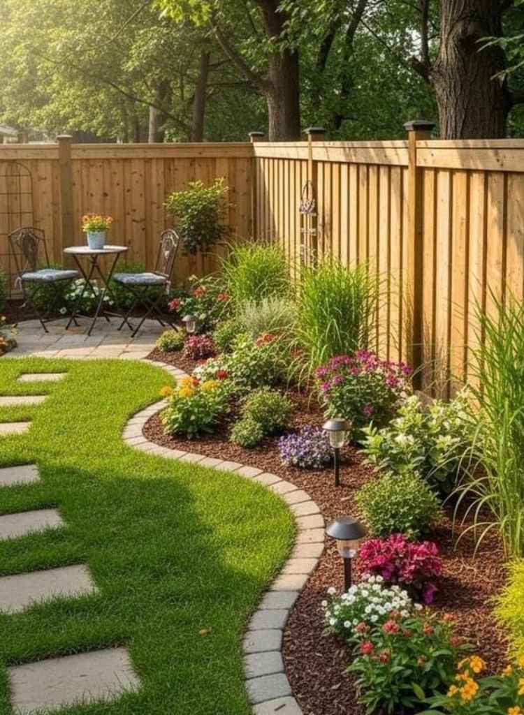 Curved Border Garden Path
