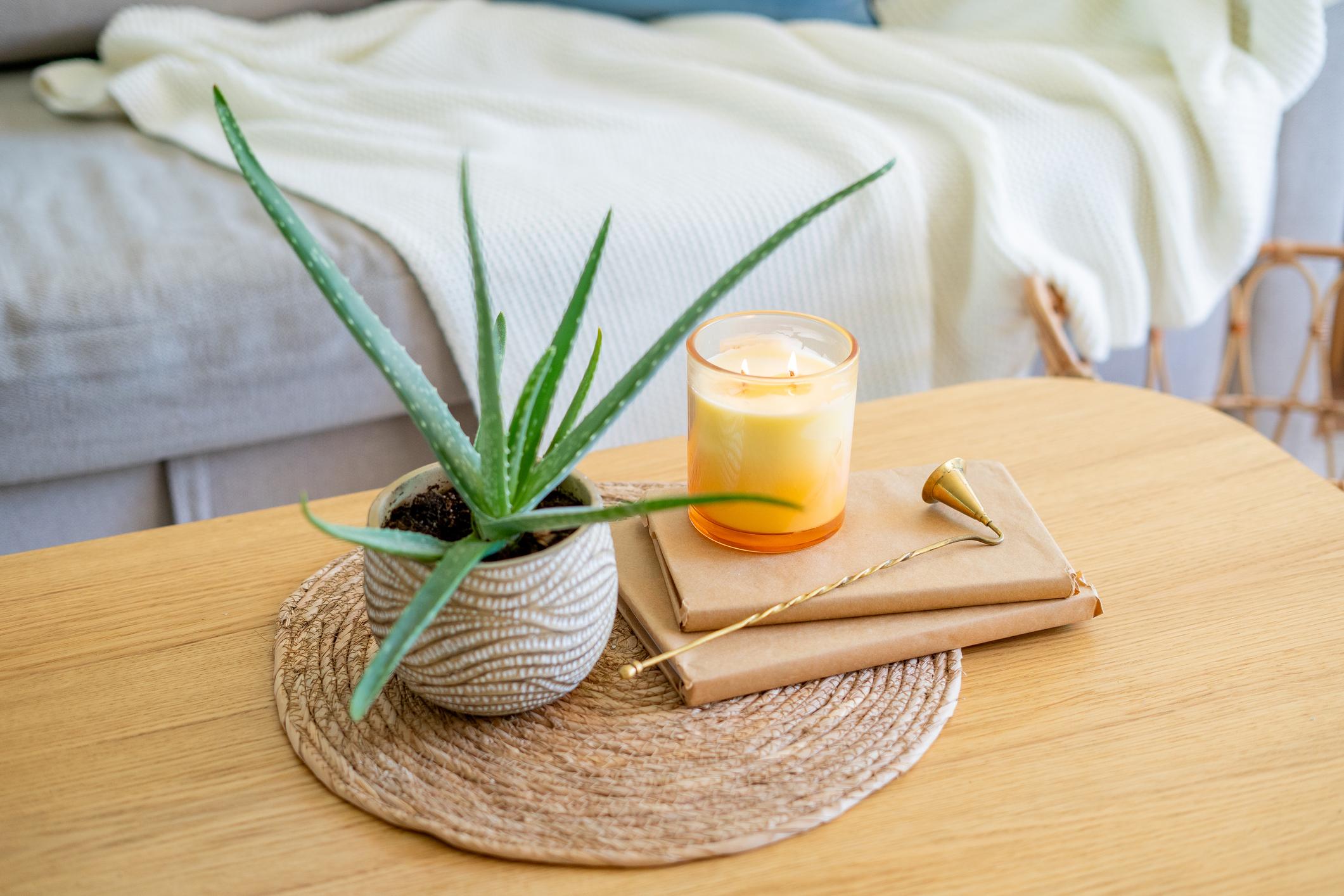 Easter table with candles
