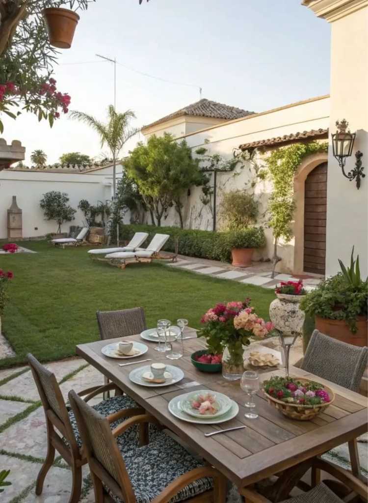 Mediterranean Courtyard Dining