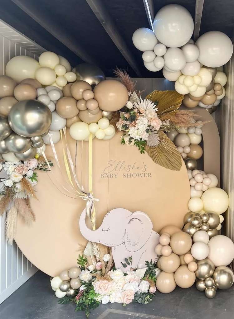 Neutral Safari Elephant Baby Shower