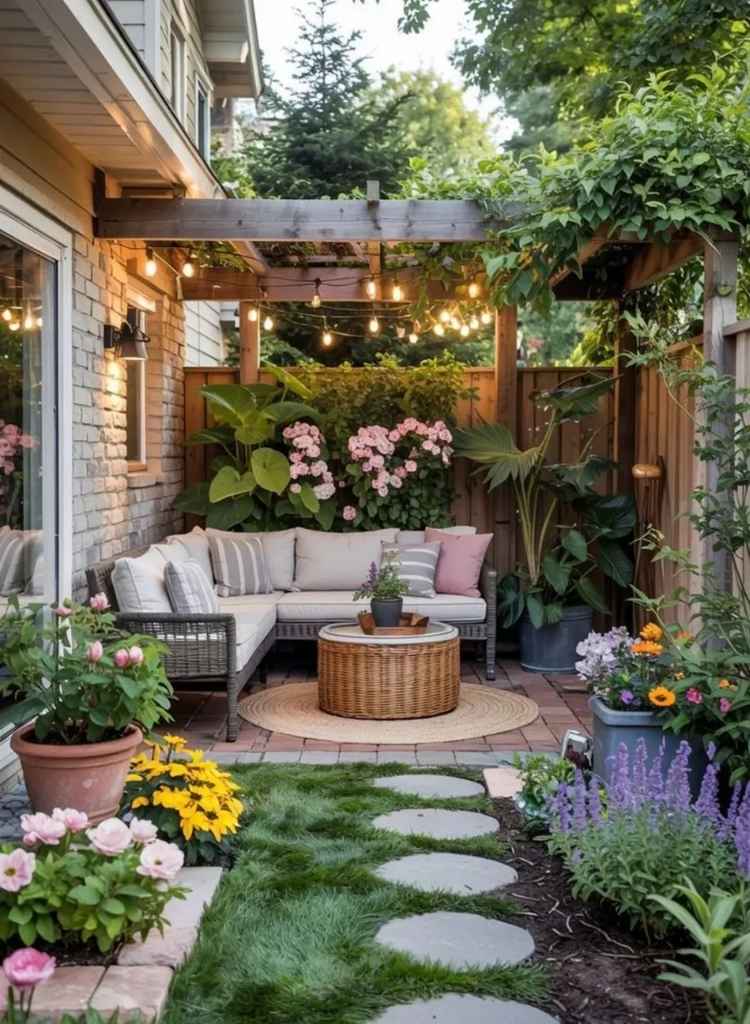Pergola Patio With Cozy Corner Sofa