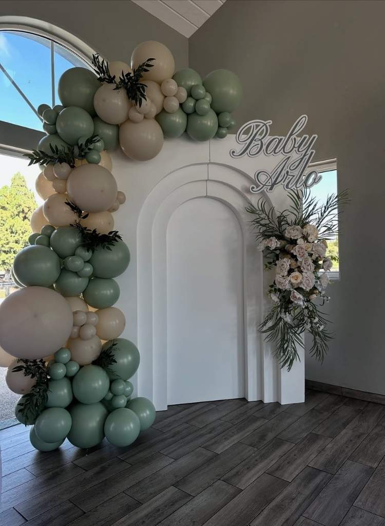 Sage Green Modern Arch Baby Shower