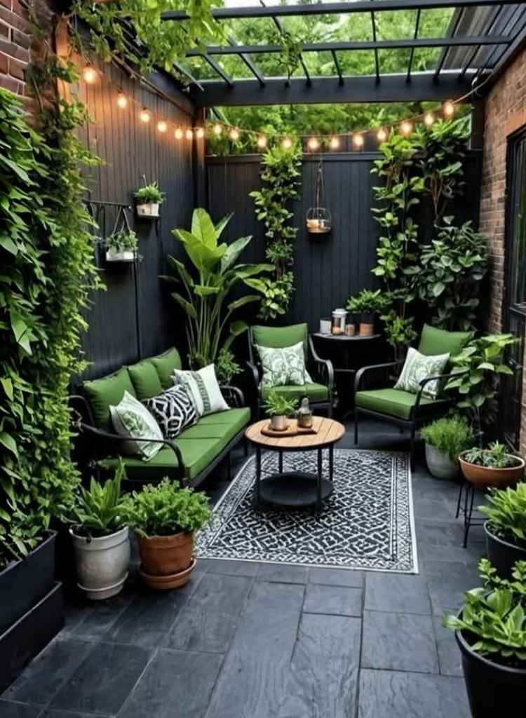 Small Courtyard With Green Seating