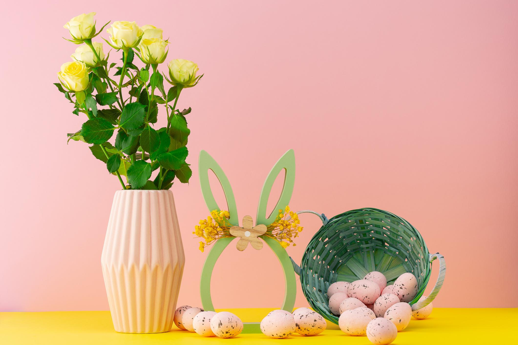 pink Simple Easter Centerpiece
