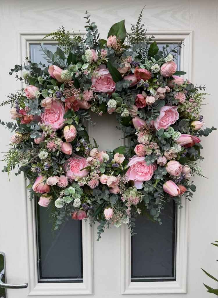 Blush Rose and Eucalyptus Elegant Wreath