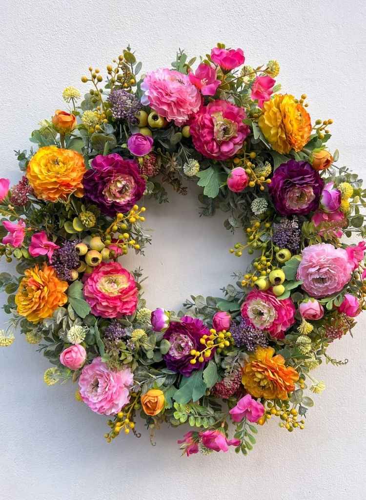 Bold Mixed Bloom Statement Wreath