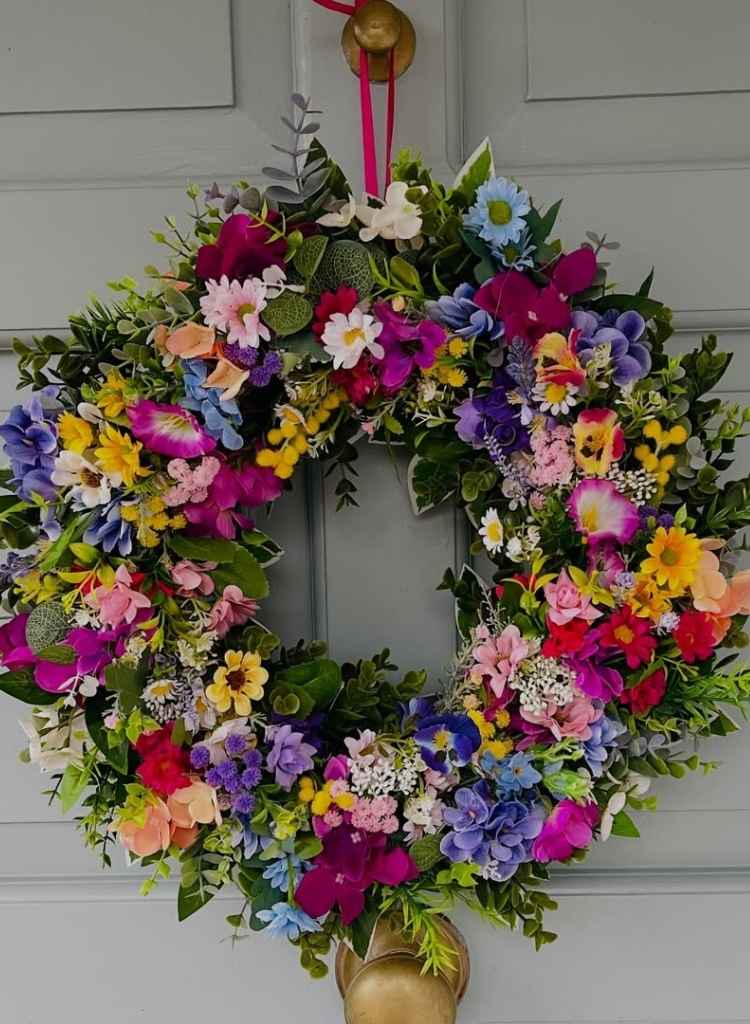 Mixed Wildflower Front Door Wreath