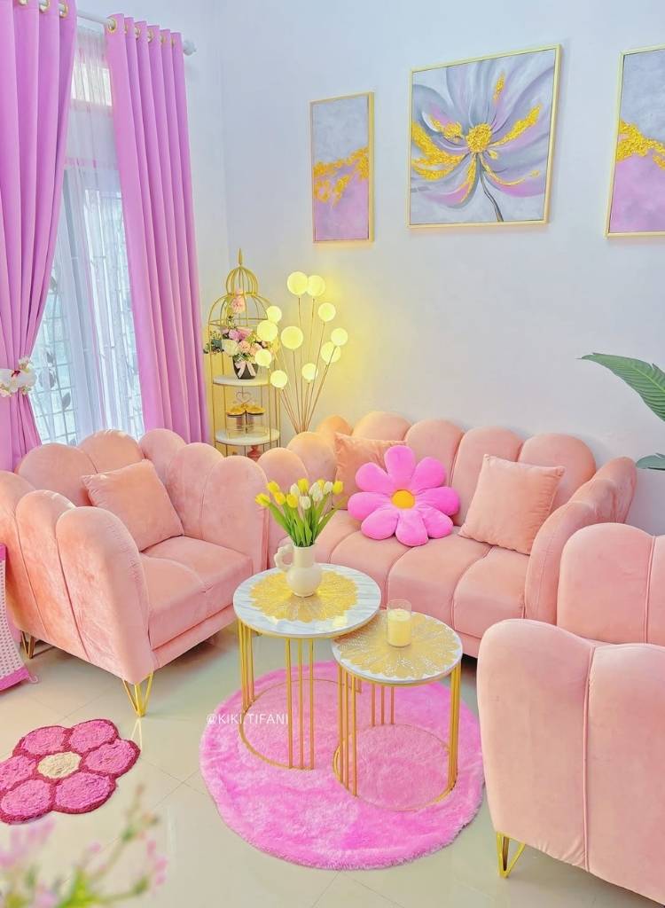 Pink Floral Living Space