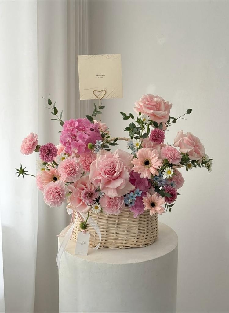 Pink Flower Basket