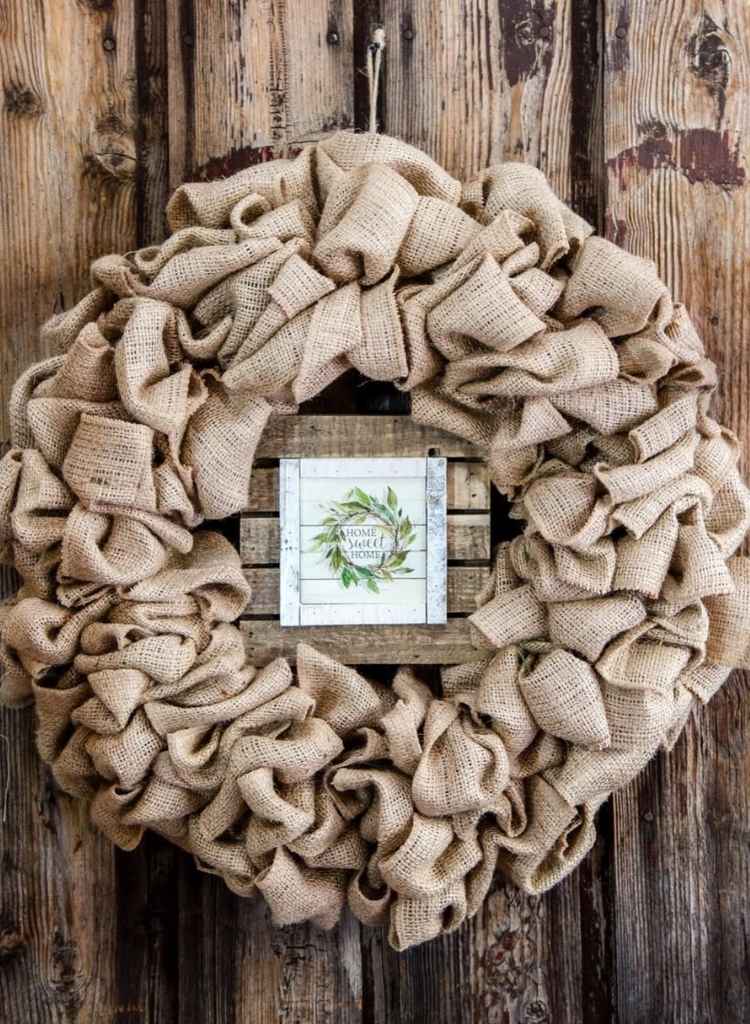 Rustic Burlap Farmhouse Summer Wreath