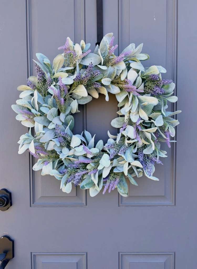 Soft Green and Lavender Minimal Wreath