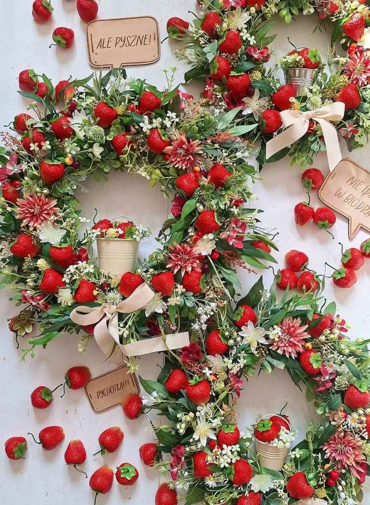 Strawberry Garden Inspired Summer Wreath