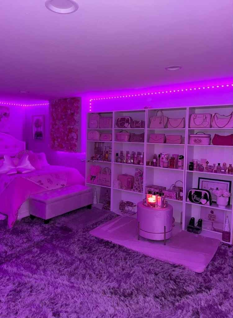 Vibrant Pink LED Bedroom