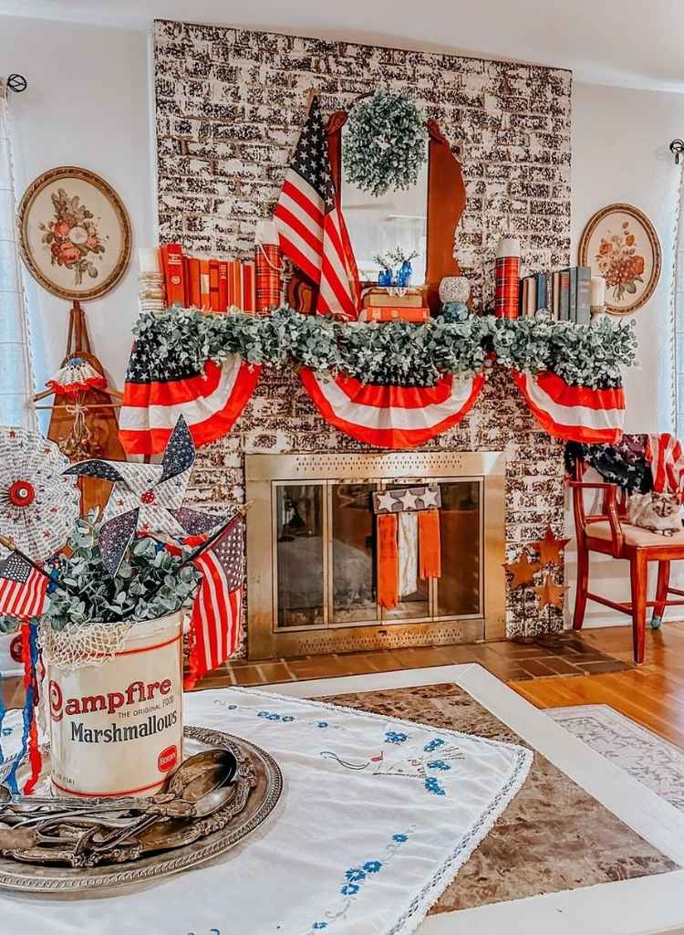 All-American Farmhouse Mantel Statement