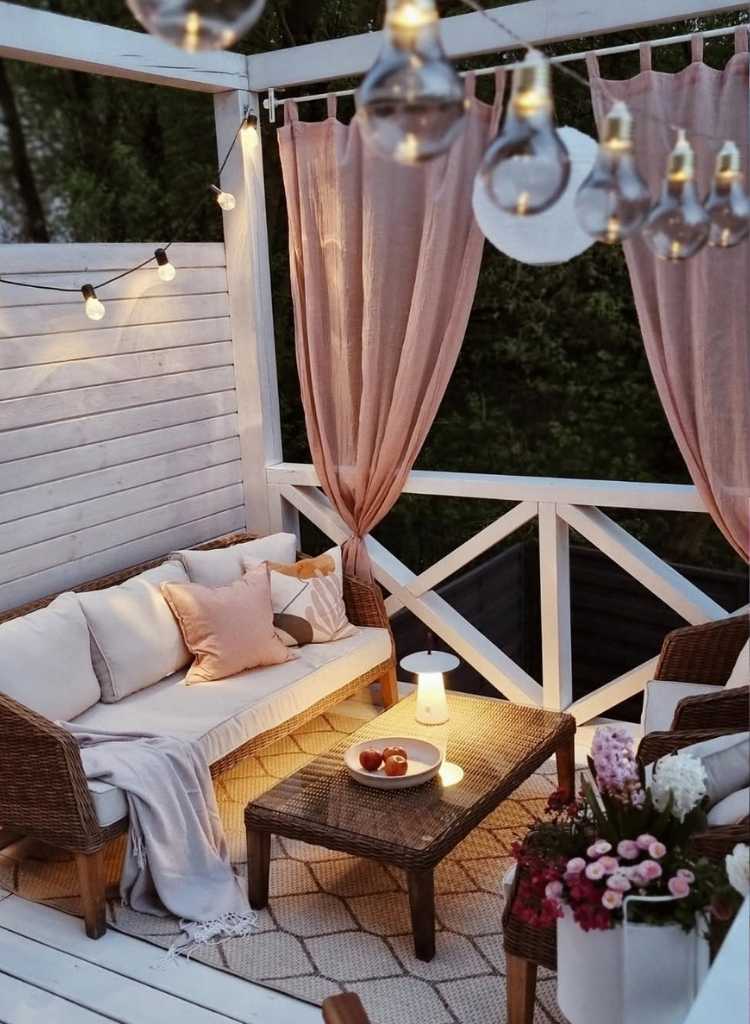 Balcony Retreat with Soft Lighting