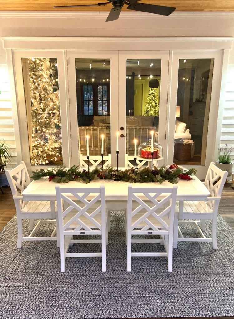 Candlelit Winter Patio Dining Charm