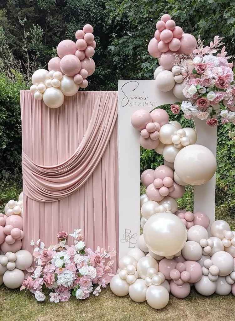 Chic Blush Draped Backdrop