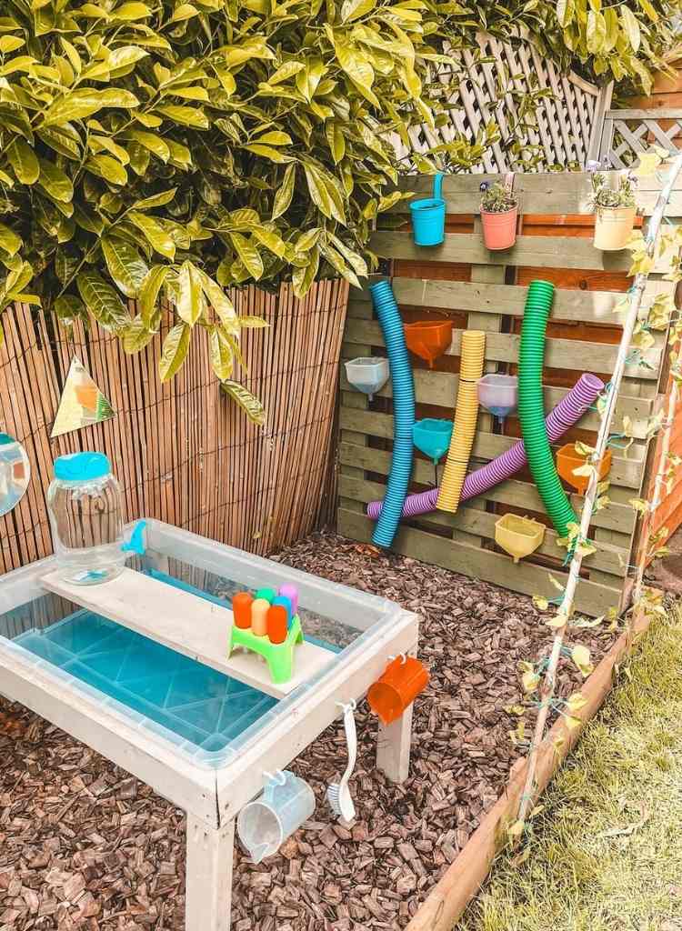 DIY Outdoor Water Wall Play Area
