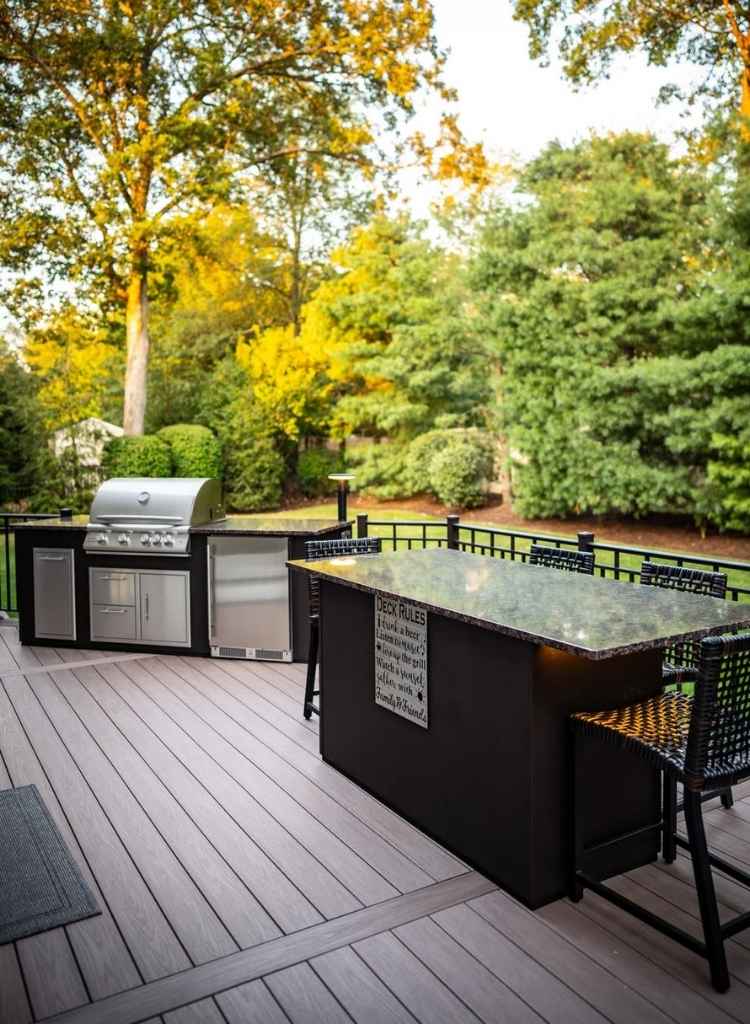 Deck Grill Station Granite Bar Setup
