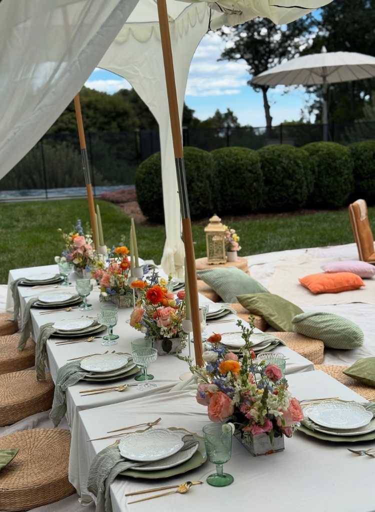 Elegant Garden Table Setting