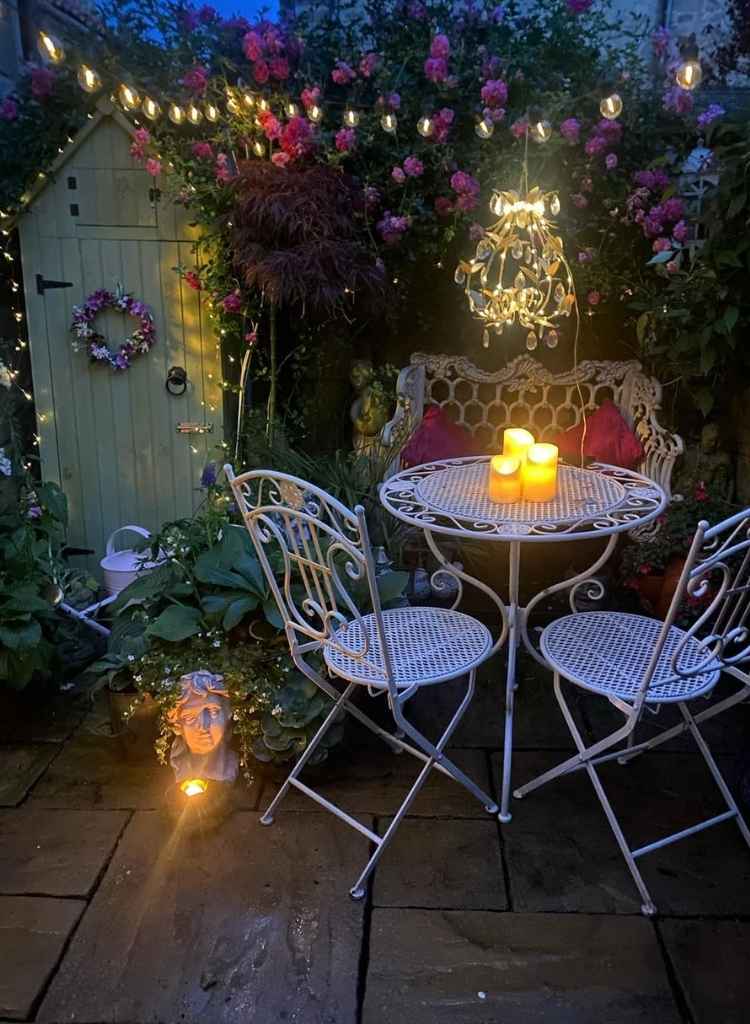 Garden Bistro with Candle Glow