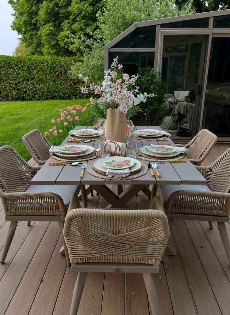 Garden Patio Floral Table