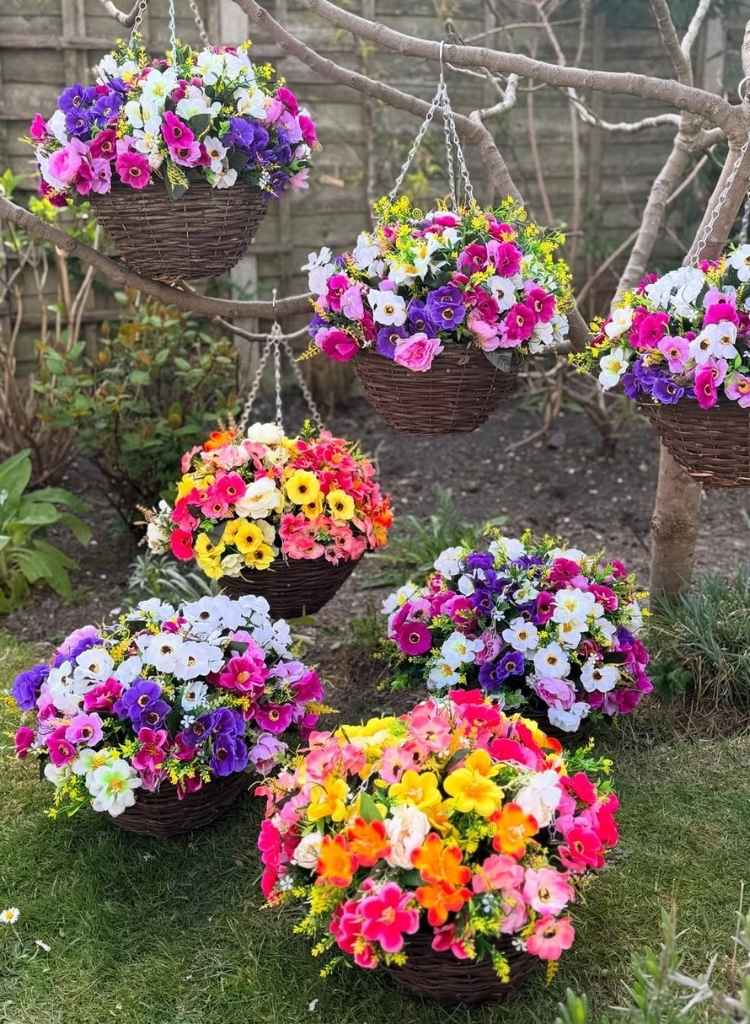 Hanging Flower Baskets for Vertical Color