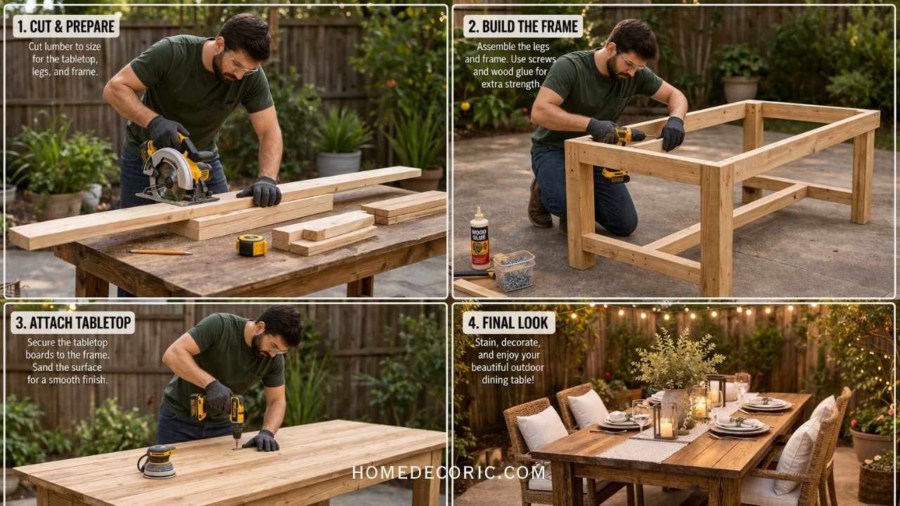 How to Build an Outdoor Dining Table