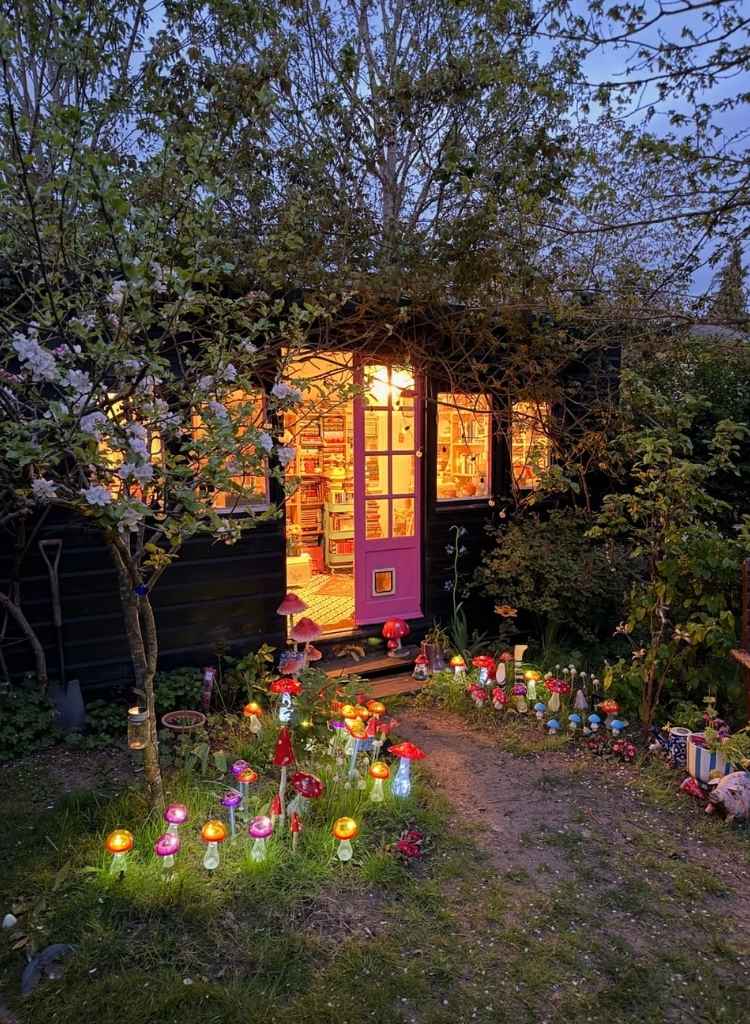 Magical Garden Path with Soft Glowing Lights