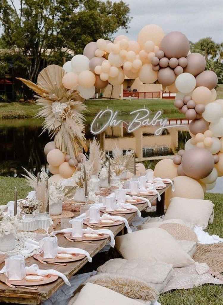 Neutral Balloon Garden Backdrop