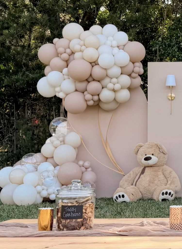 Neutral Teddy Bear Backdrop