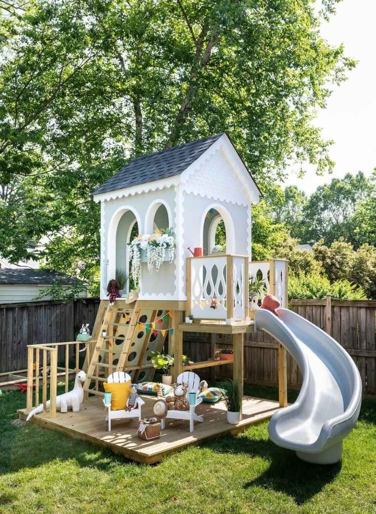 Outdoor Kids Playhouse with Slide