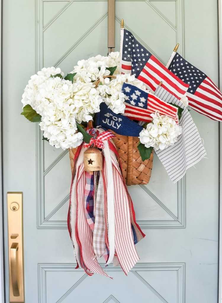 Patriotic Door Basket Decor