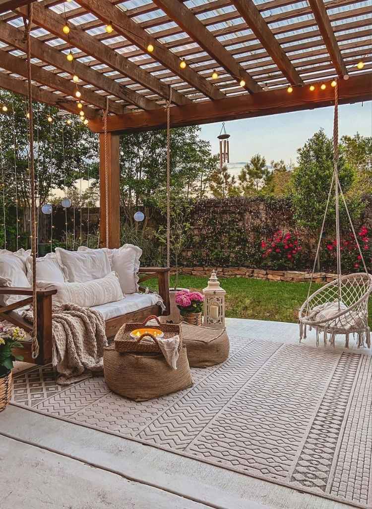 Pergola Swing Lounge for Summer Evenings