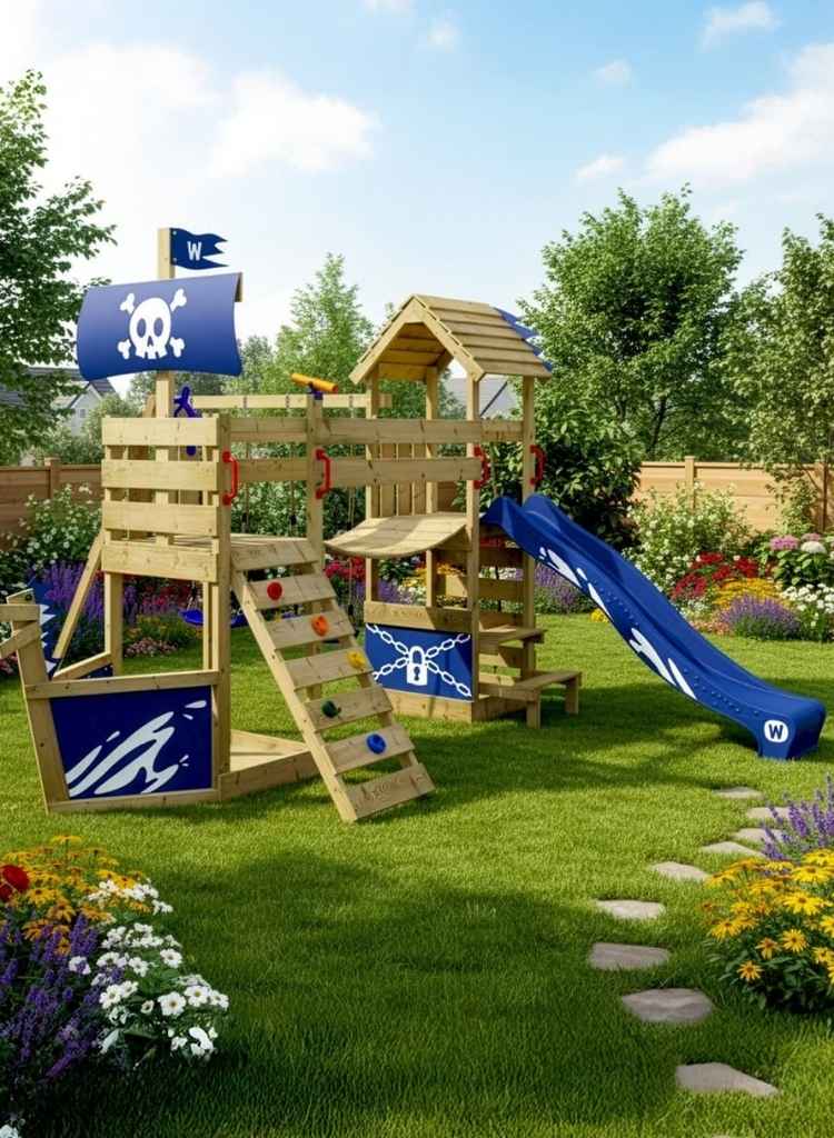 Pirate Ship Climbing Frame Backyard