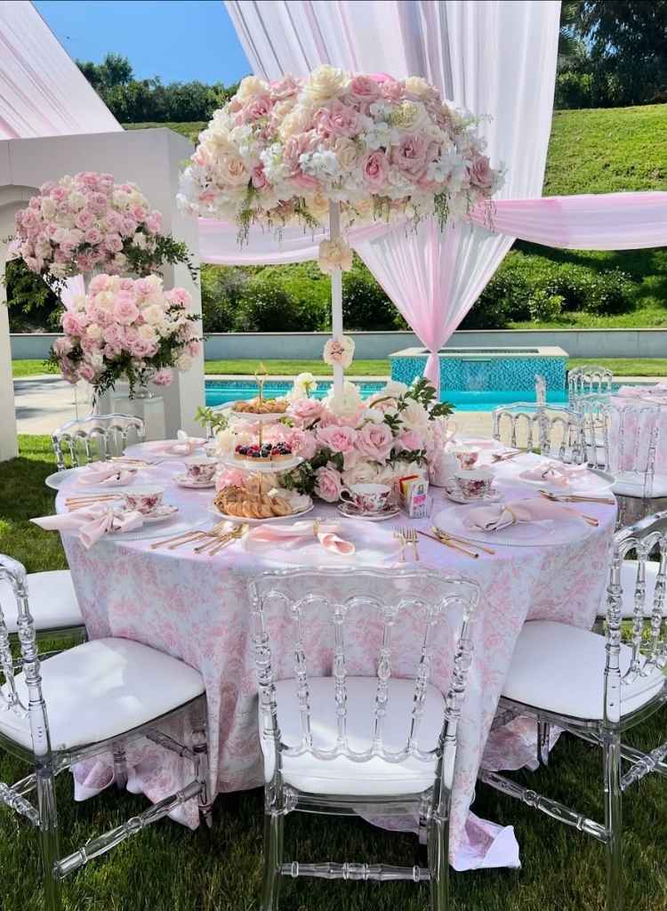 Romantic Blush Garden Table