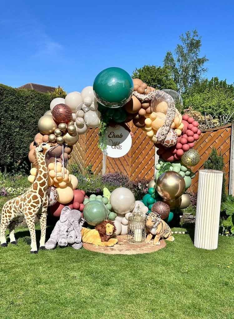 Safari Theme Kids Outdoor Birthday Balloon Arch
