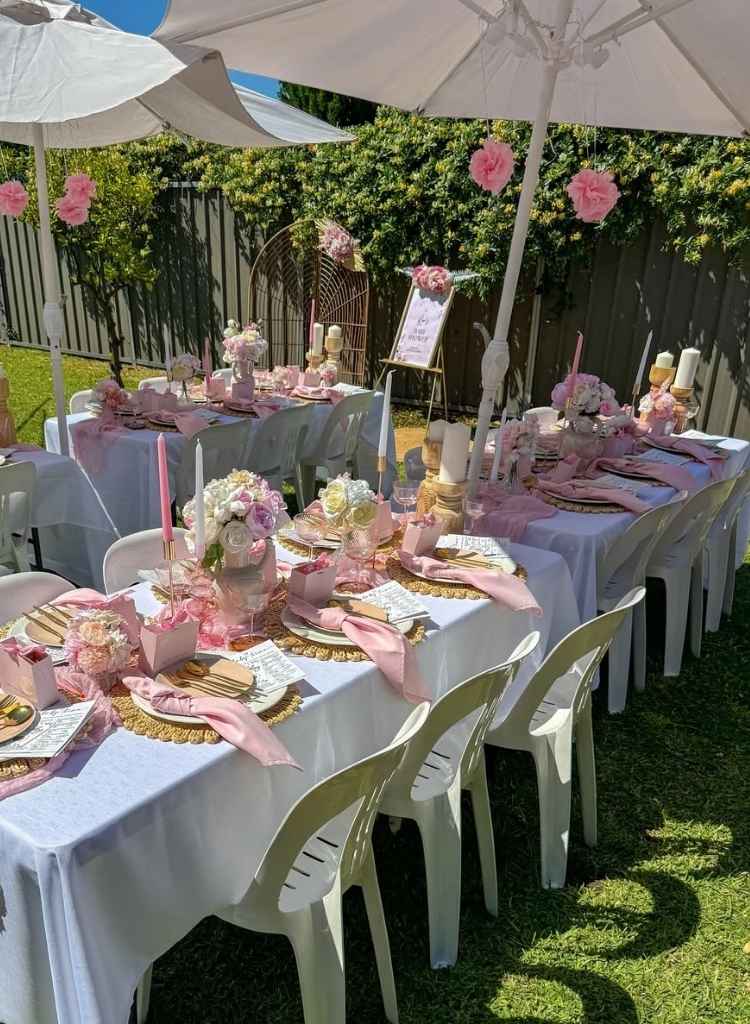 Soft Pink Garden Tablescape