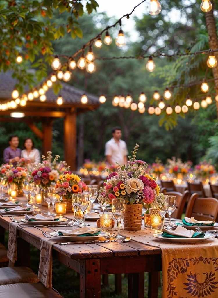 String Light Garden Party Dinner