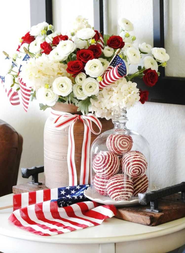 Vintage Patriotic Farmhouse Flower Arrangement