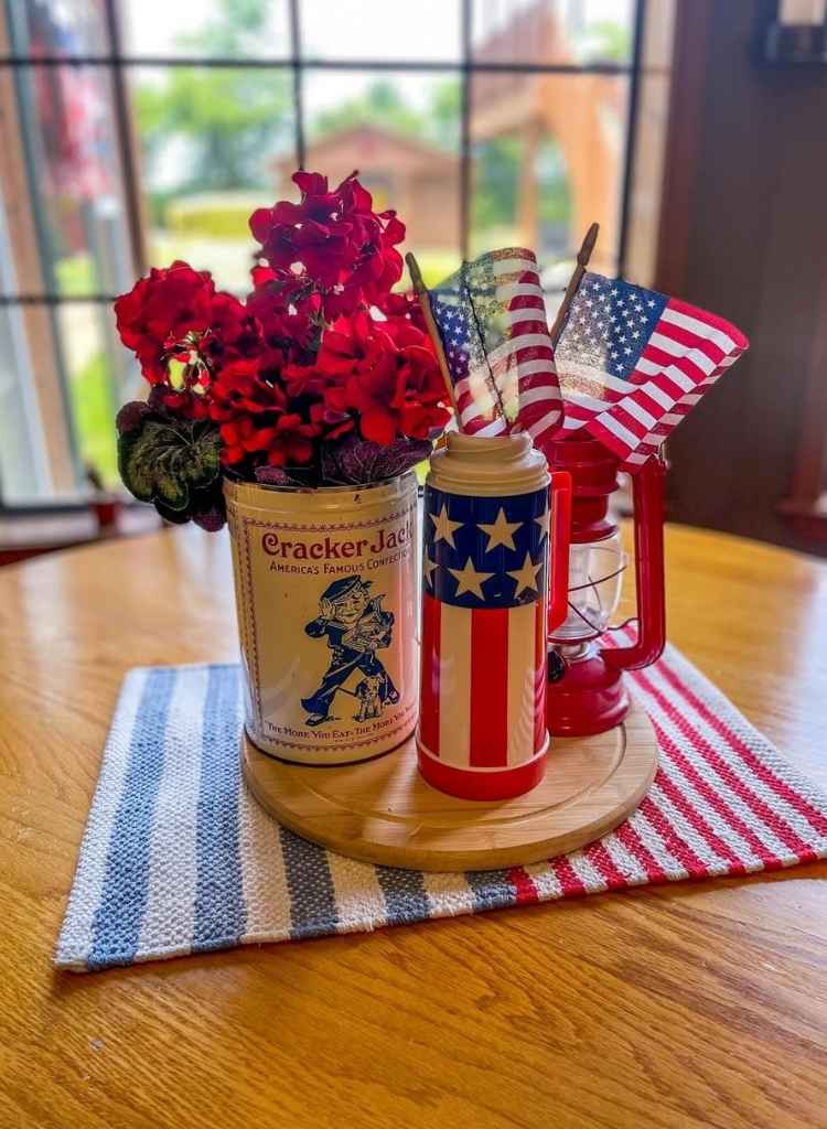Vintage Patriotic Farmhouse Table Tray