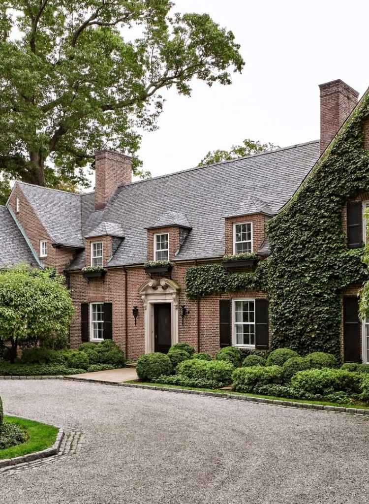 Classic Ivy-Covered Red Brick House Exterior