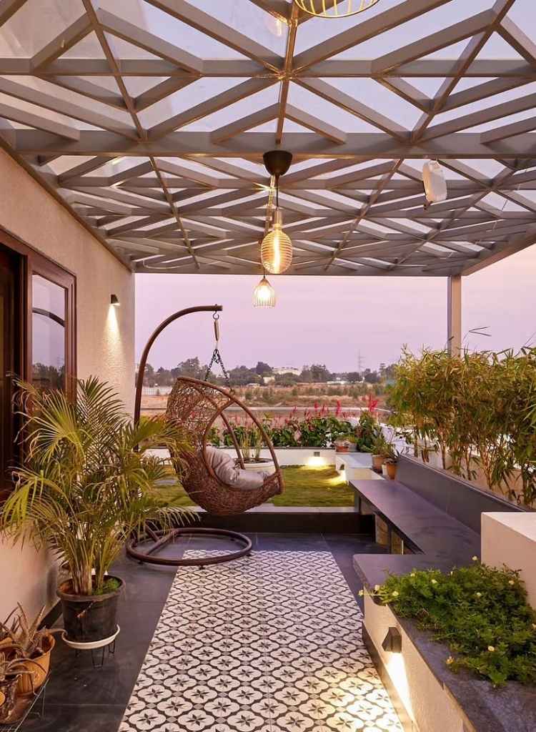 Hanging Egg Chair for Rooftop Terrace